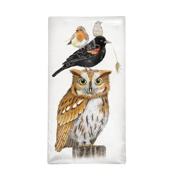 Stacked Autumn Birds Fall Flour Sack Towel