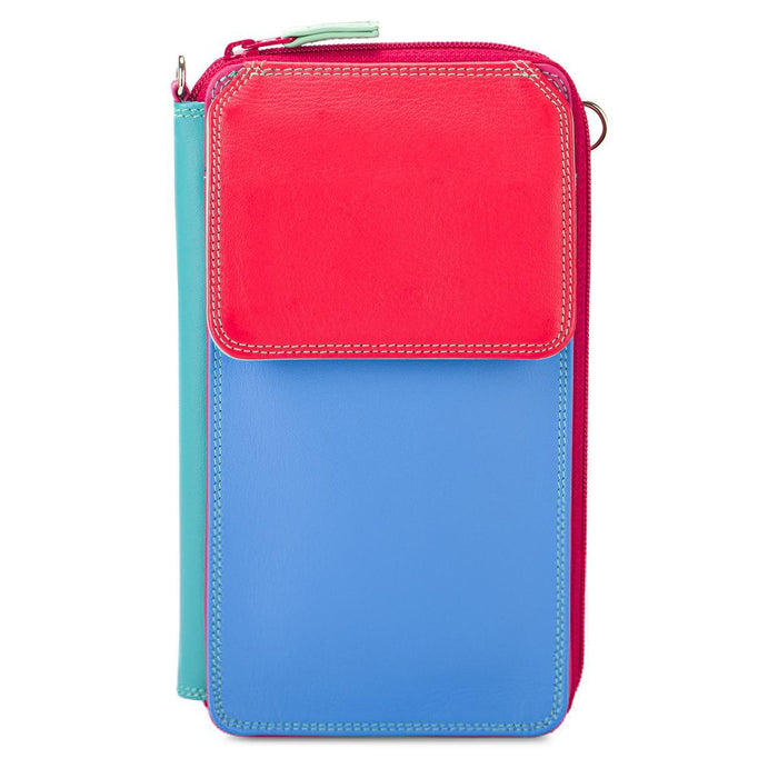 Zip Round Multi Purse with Shoulder Strap - Lipstick