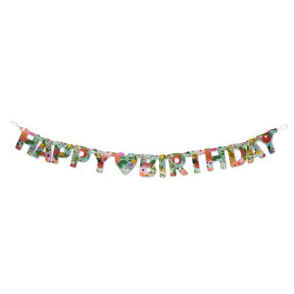 Garden Party Happy Birthday Banner
