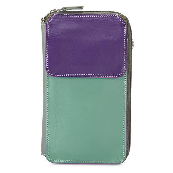 Zip Round Multi Purse with Shoulder Strap - Orchid