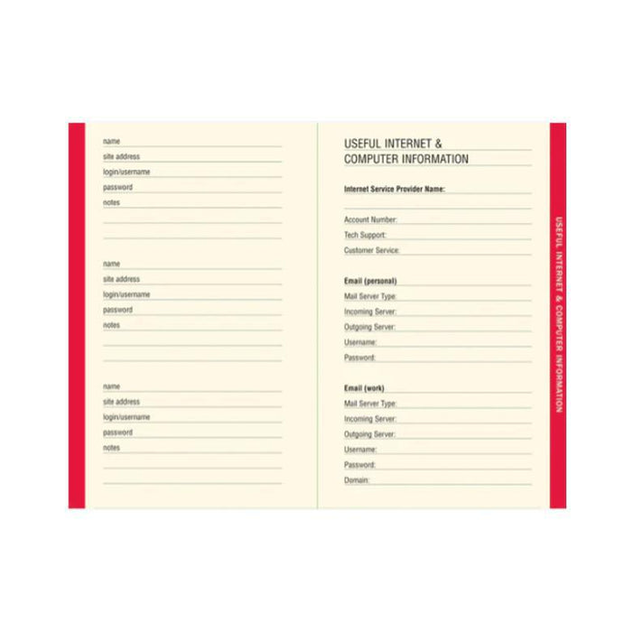 Black Internet Pocket Password Book