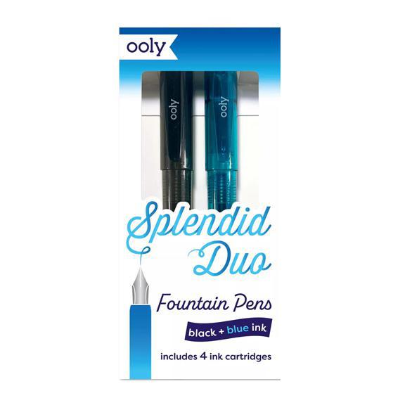 Splendid Duo Fountain Pens: Black and Blue