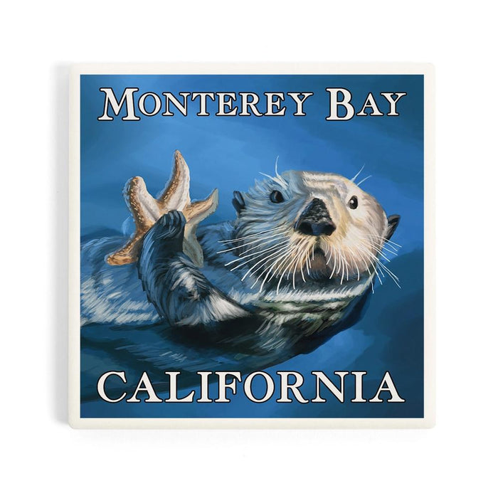 Ceramic Coaster - Monterey Bay Sea Otter