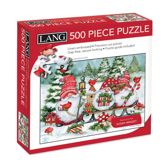Holiday Gnome Sled 500 Piece Puzzle