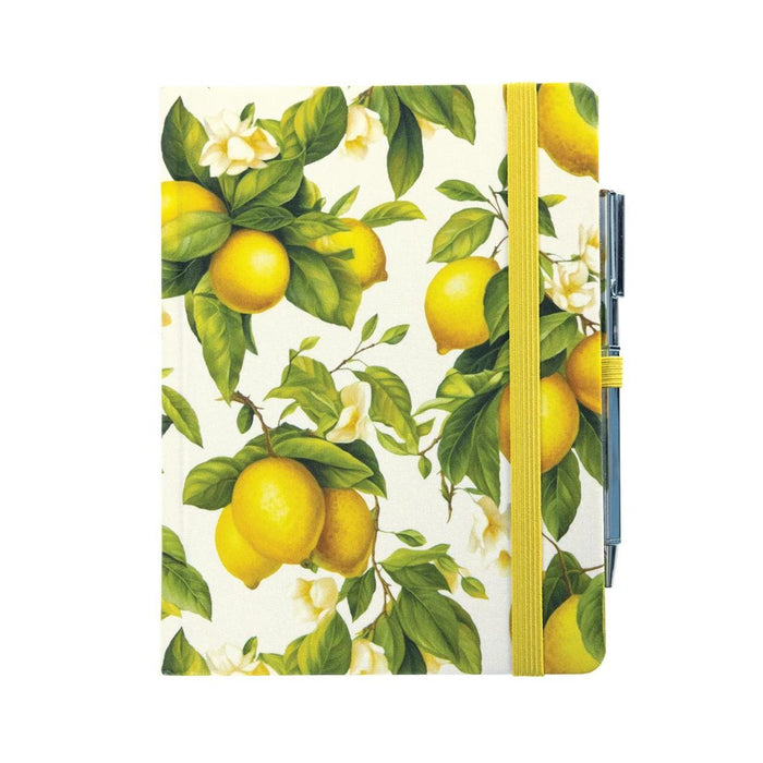 Citron Petite Presse Fabric Journal with Pen