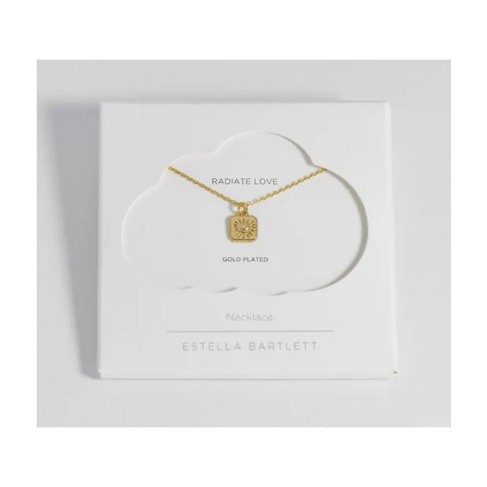 Bobble Heart Tablet Necklace - Gold Plated