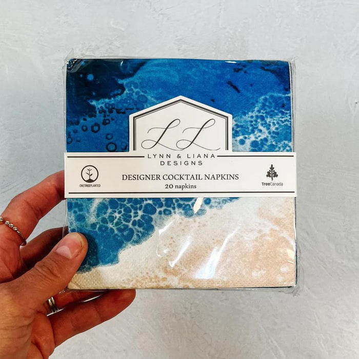 Ocean Vibes Waves Beverage Napkins