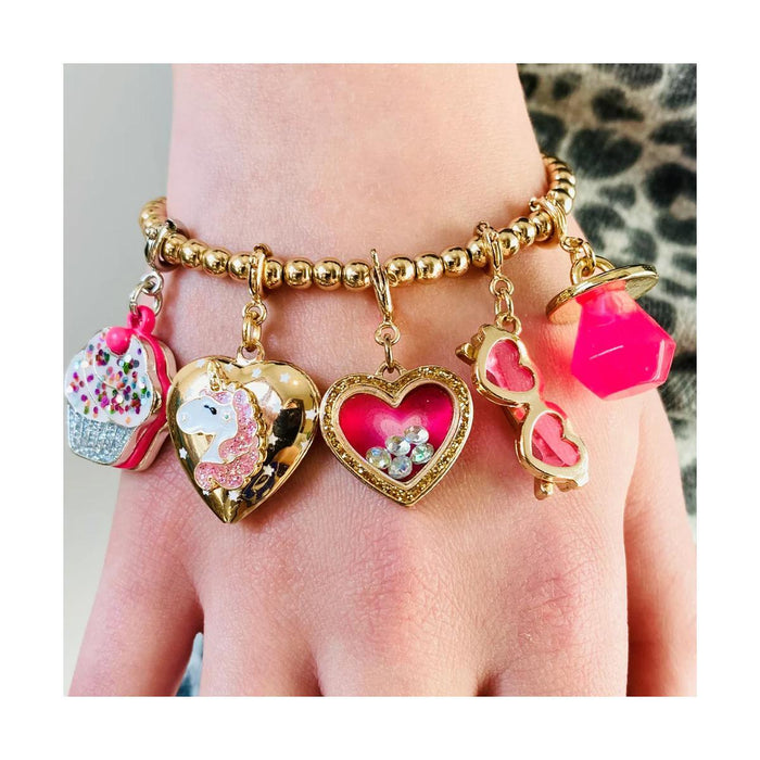 Charm It! Gold Heart Shaker Charm