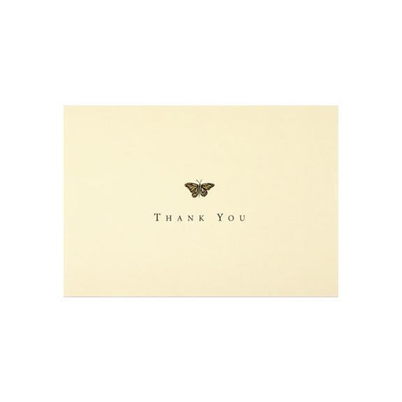 Gold Butterfly Thank You Notes