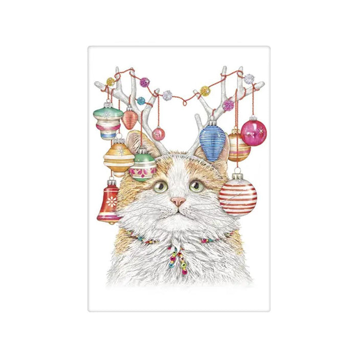 Cat Antlers Holiday Flour Sack Towel