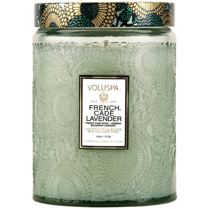 French Cade Lavender Large Glass Candle