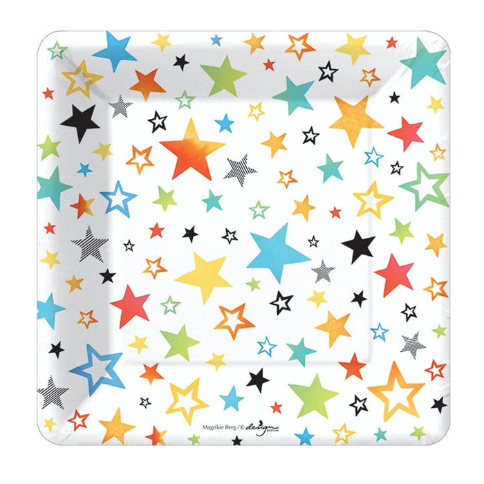 Rainbow Stars Dessert Plates