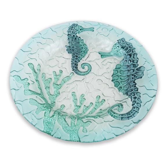 Seahorses Glass Plate