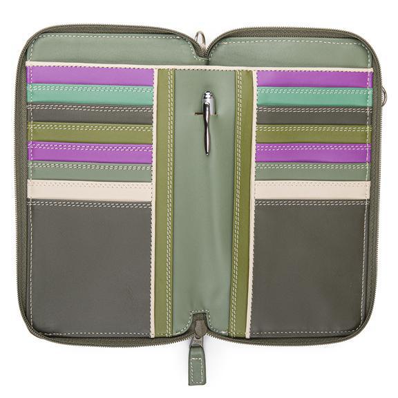 Zip Round Multi Purse with Shoulder Strap - Orchid