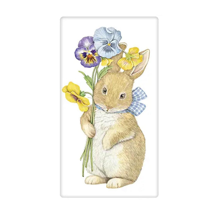 Pansy Rabbit Flour Sack Towel