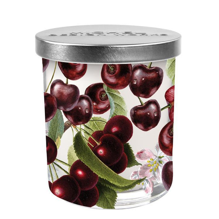 Dark Cherry Glass Candle with Lid