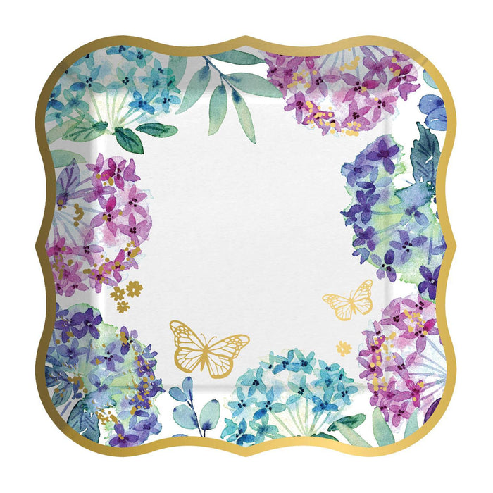 Elegant Hydrangea Dessert Plates
