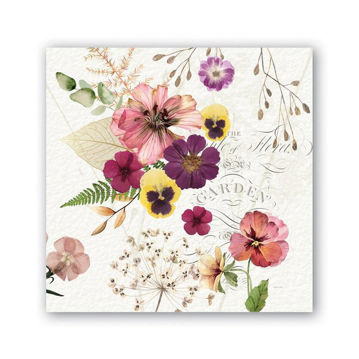 Pressed Flowers Beverage Napkin