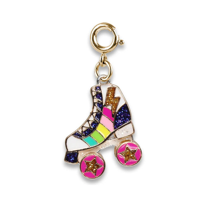 Charm It! Gold Rainbow Rollerskate Charm