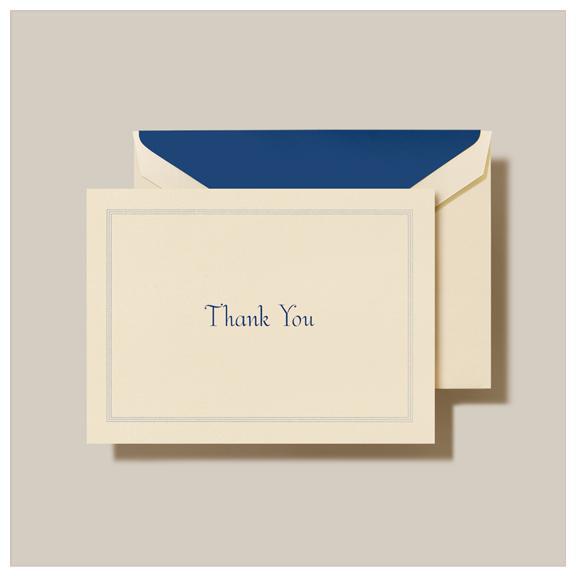 Ecru Regent Hairline Thank You Notes