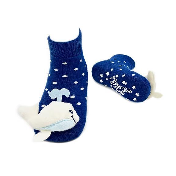 Boogie Toes Rattle Socks 0-1 Years - Baby Whale