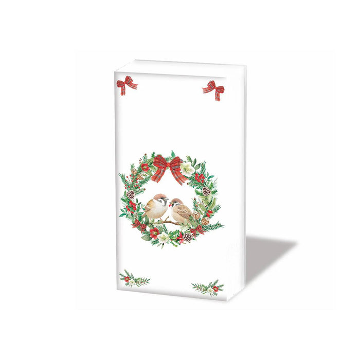 Sparrows in Wreath Pocket Tissues