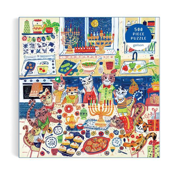 Happy Hanukcats 500 Piece Puzzle