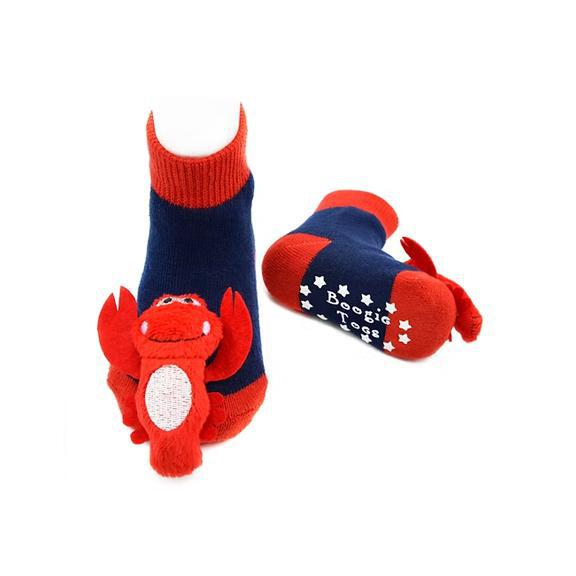 Boogie Toes Rattle Socks 1-2 Years - Lobster