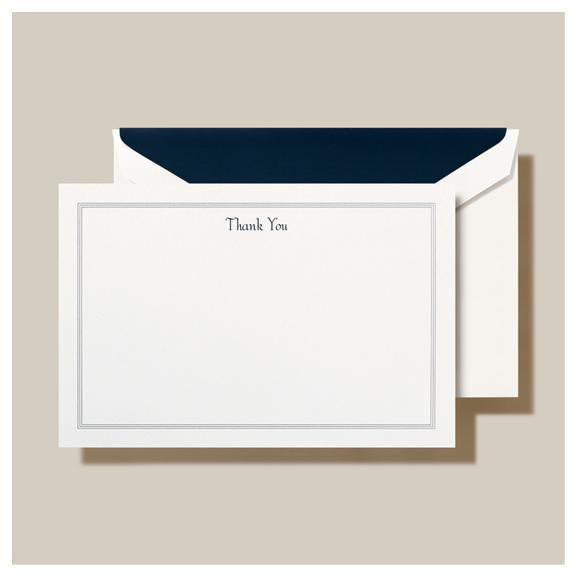 Navy Hairline Thank You Cards