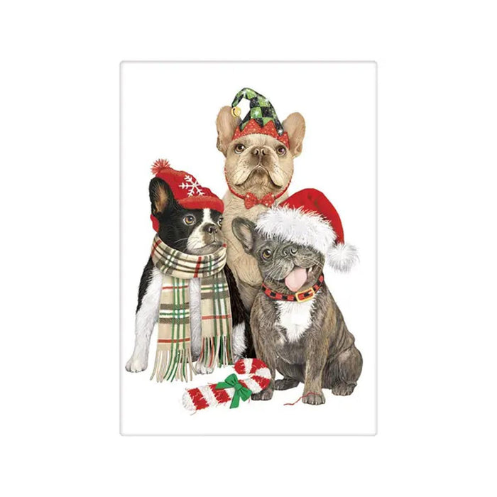 Frenchie Family Holiday Flour Sack Towel