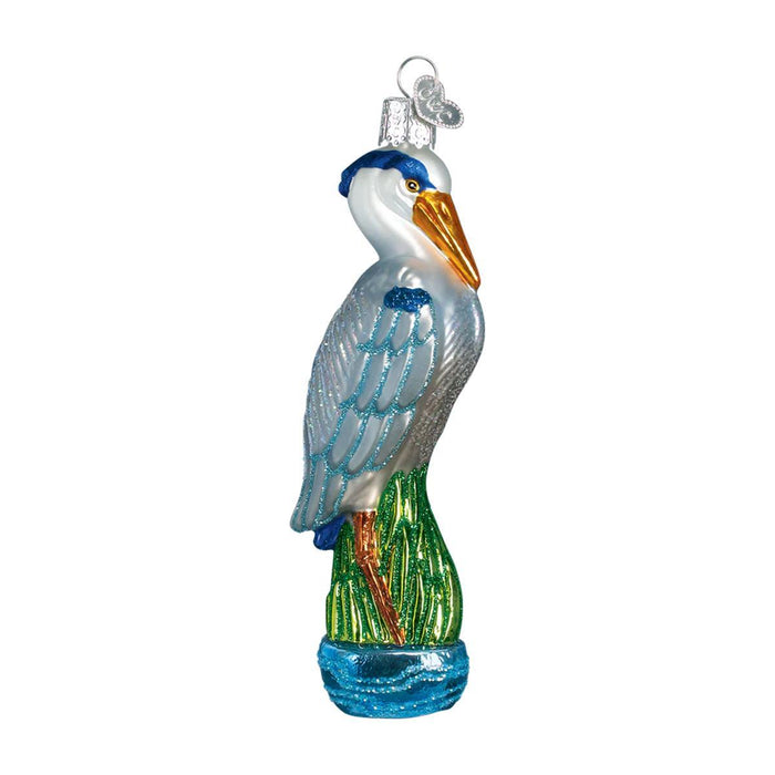 Great Blue Heron Glass Ornament