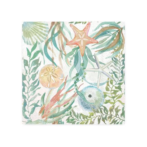 Watercolor Coast Beverage Napkins