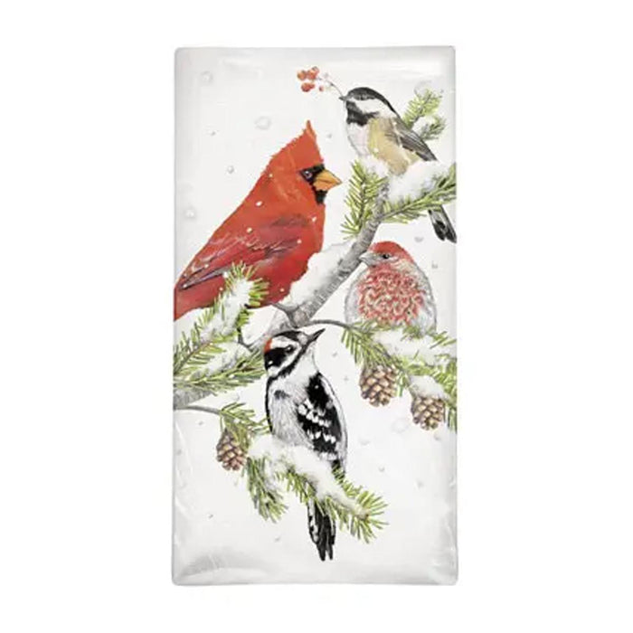 Winter Branch Birds Holiday Flour Sack Towel