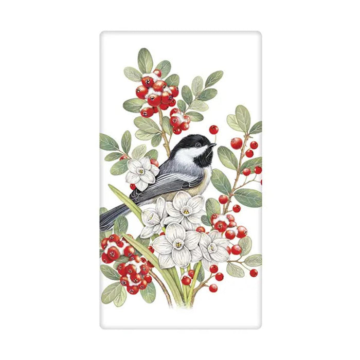 Chickadee Paperwhites Holiday Flour Sack Towel