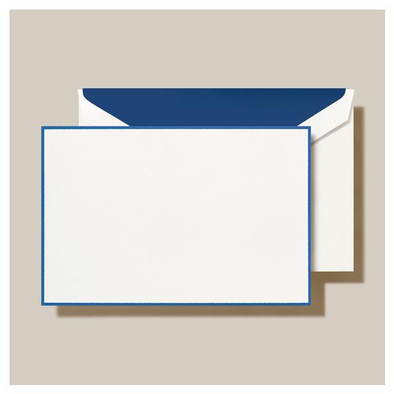 Regent Blue Bordered Pearl White Cards