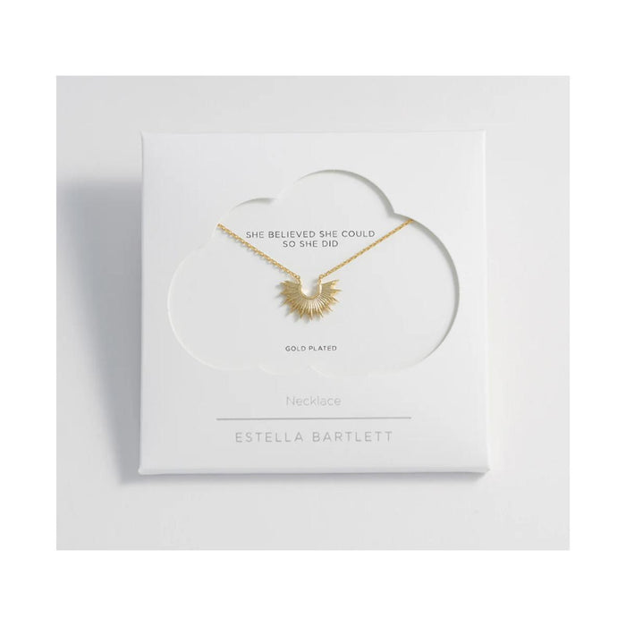 Half Sunburst Necklace - Gold Plated