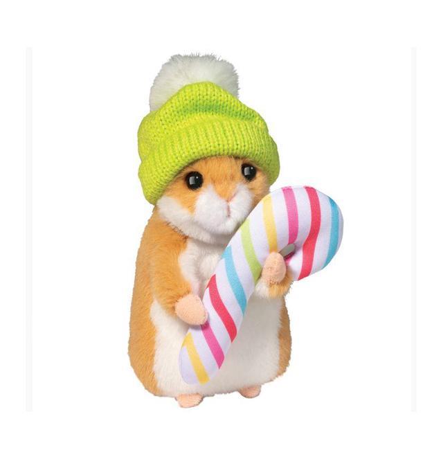 Hamster with Hat and Candy Cane