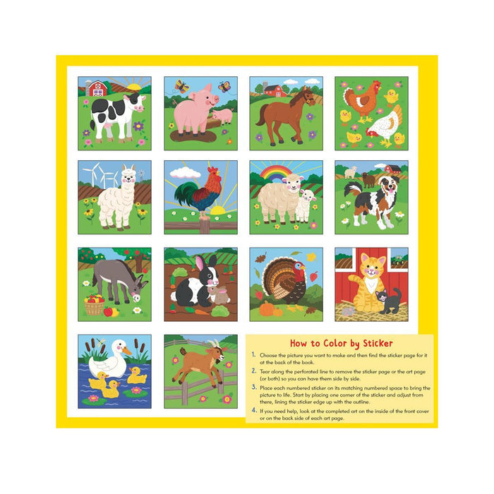 First Color-by-Sticker: Farm Animals