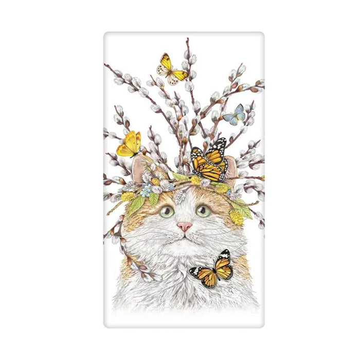 Willow Crowned Cat Flour Sack Towel