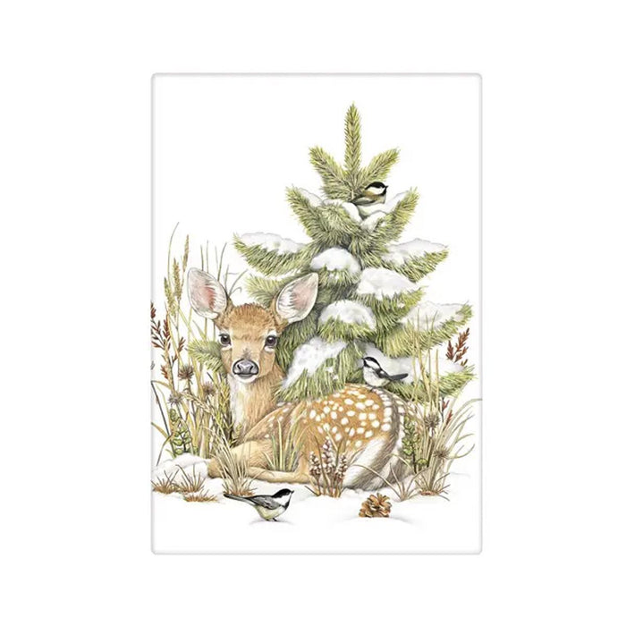 Winter Fawn Holiday Flour Sack Towel