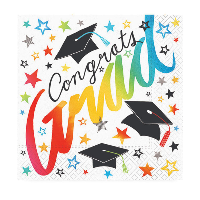 Rainbow Stars Grad Luncheon Napkins