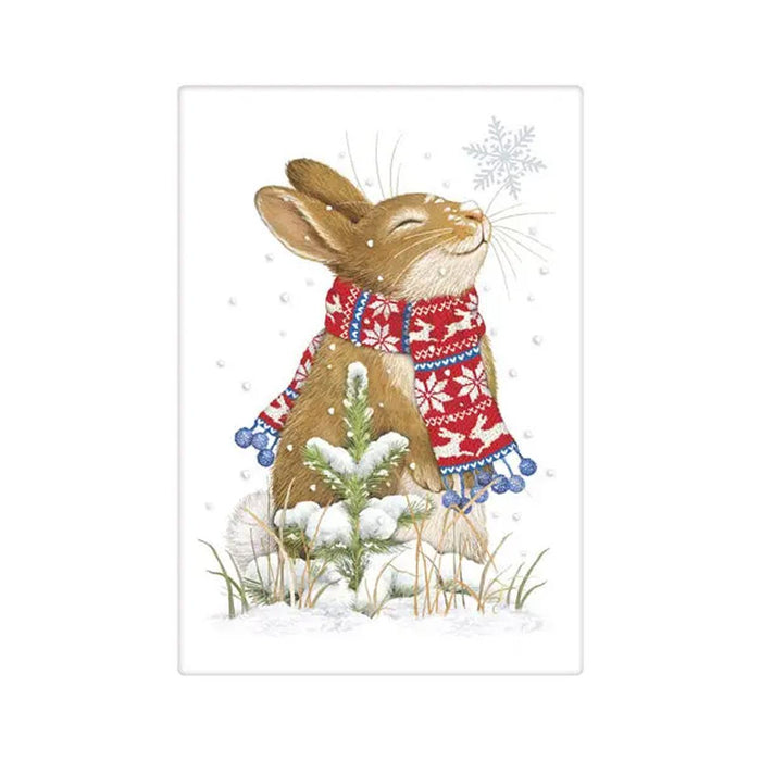 Snowflake Rabbit Holiday Flour Sack Towel