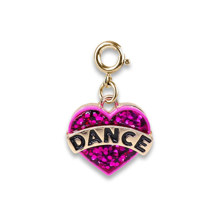 Charm It! Gold Glitter Dance Heart Charm