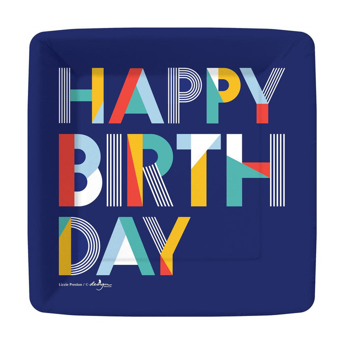 Bold Birthday Dessert Plates