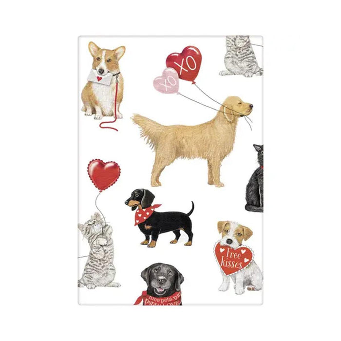Valentine's Pets Flour Sack Towel