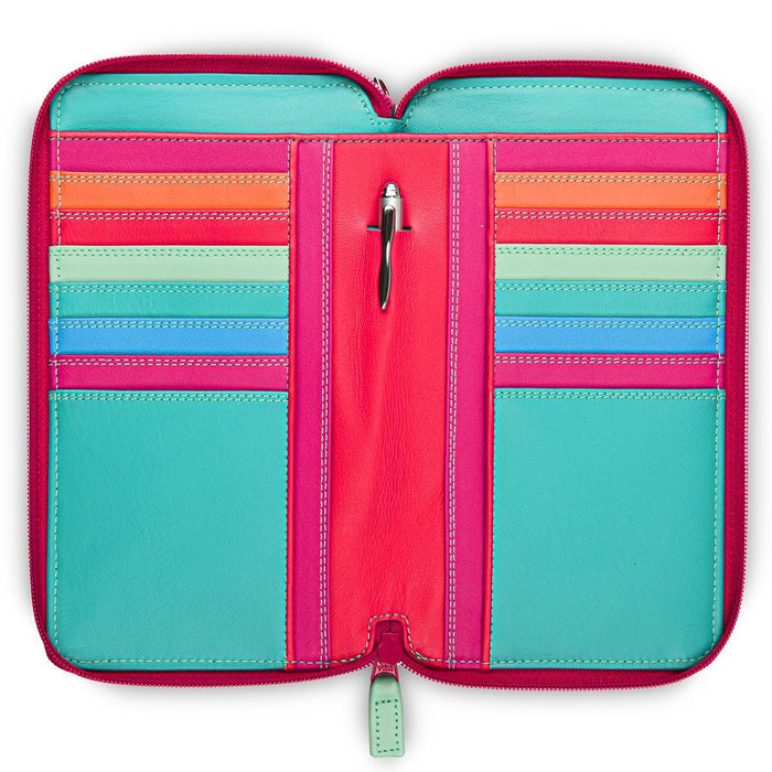 Zip Round Multi Purse with Shoulder Strap - Lipstick