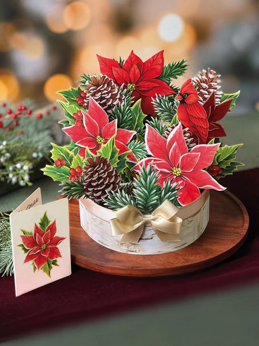 Pop-Up Holiday Bouquet - Birch Poinsettia