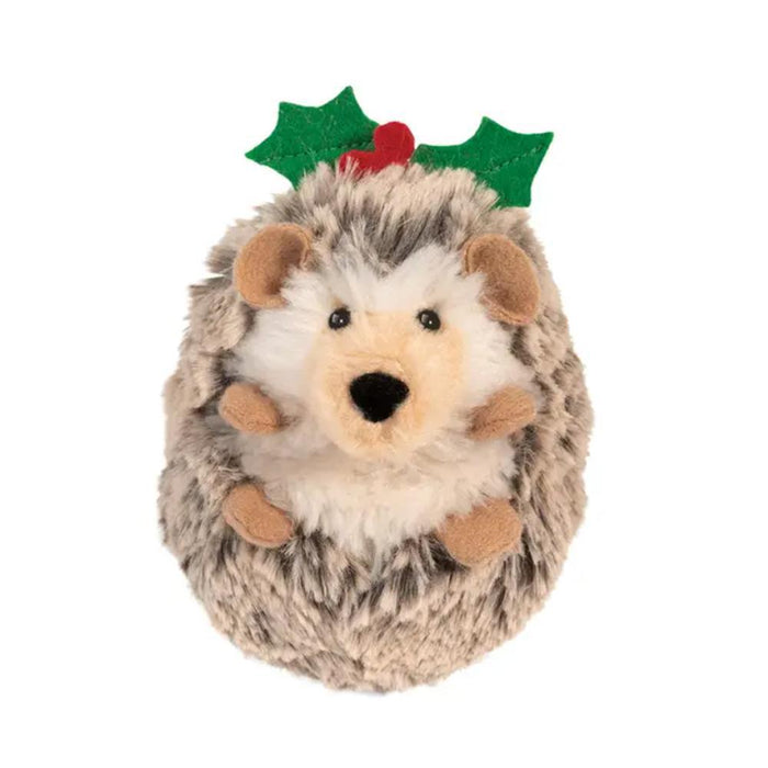 Spunky Hedgehog with Mistletoe and Holly Ornament