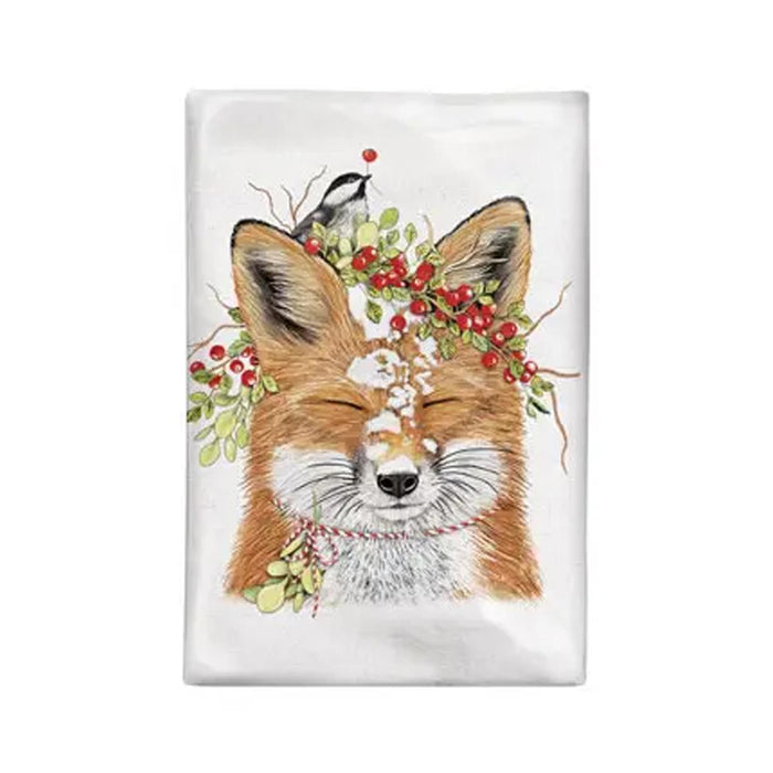 Winterberry Fox Holiday Flour Sack Towel