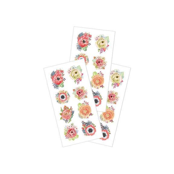 Peach Poppies Stickers